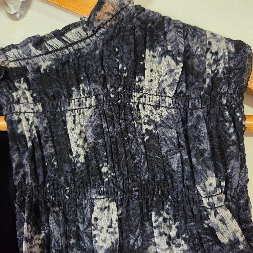 NWT JOIE BALTIC PRINT MOCK NECK SMOCKED RUFFLED/PLEATED MINI DRESS SIZE M - Picture 5 of 16